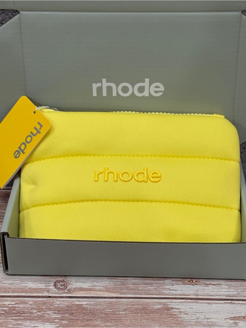 RHODE Cosmetic Pouch Makeup Bag Lemontini Limited Edition NWT - Picture 3 of 6
